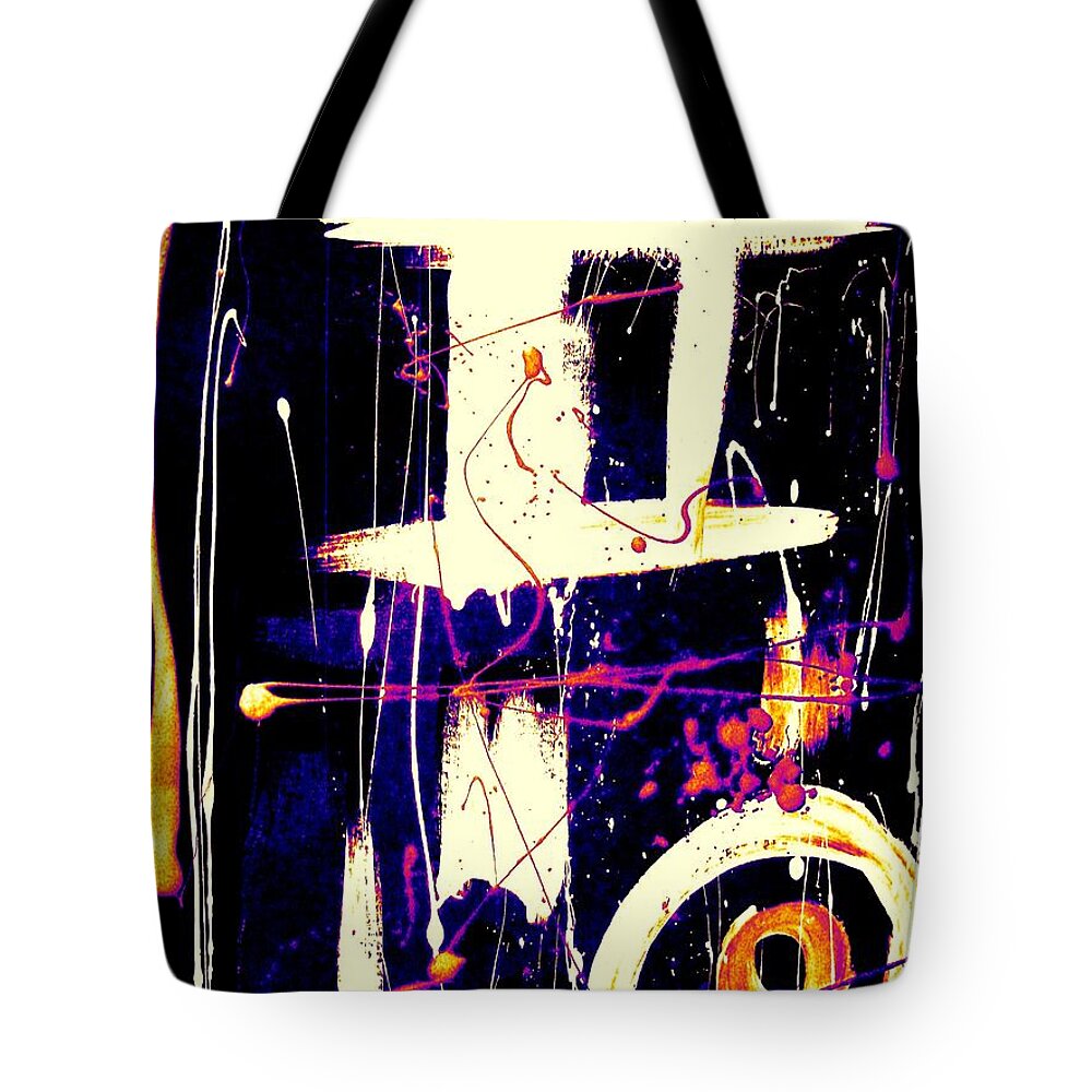 Exo Political Art Tote Bag featuring the painting Signs Symbols Codes Exo 19 by Cleaster Cotton