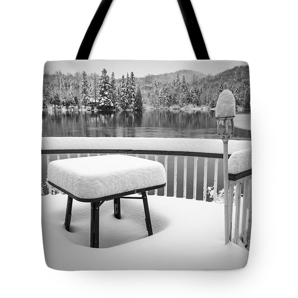 Black & White Tote Bag featuring the photograph Silence by Jola Martysz