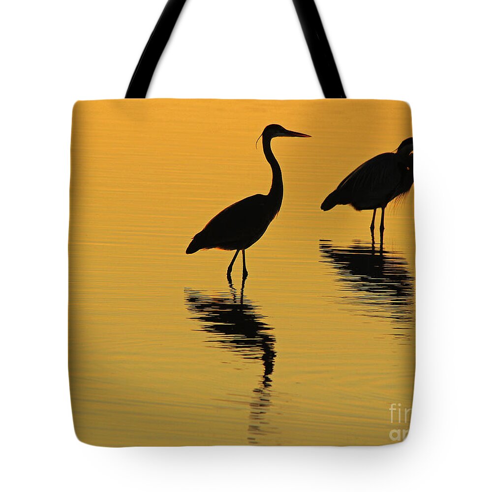 Herons Tote Bag featuring the photograph Silent Sunset by Kris Hiemstra