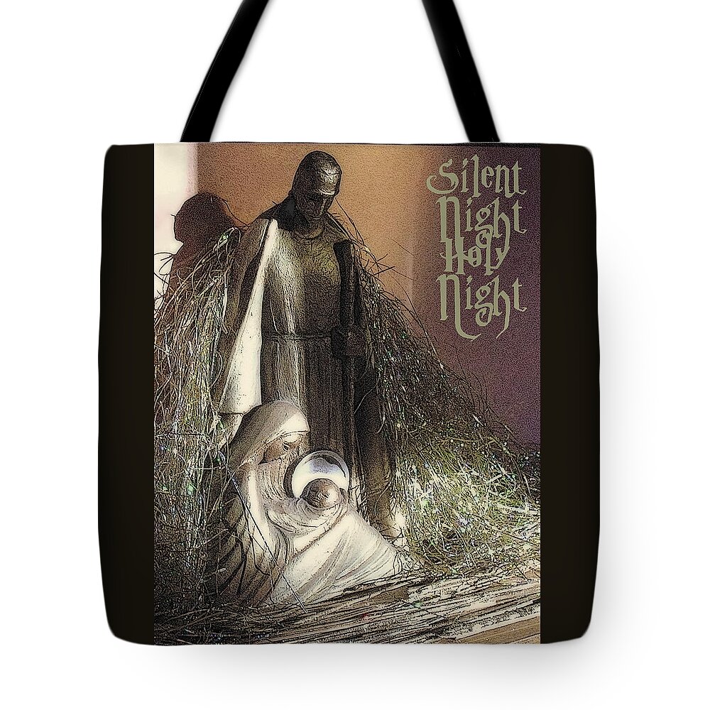 Christmas Card Tote Bag featuring the photograph Silent Night Holy Night by Jodie Marie Anne Richardson Traugott     aka jm-ART