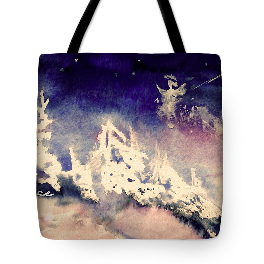 Christmas Tote Bag featuring the painting Silent Night by Kathy Bassett
