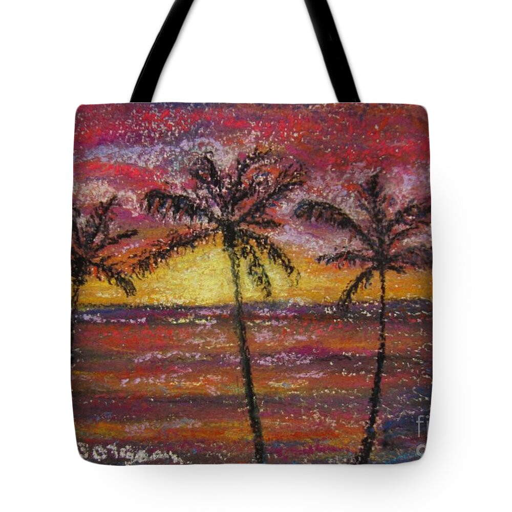 Sun Tote Bag featuring the painting Island Silhouette by Laurie Morgan