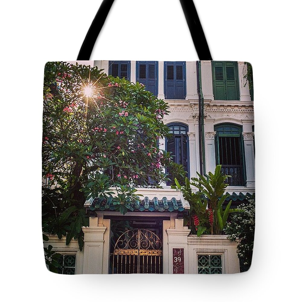 Lifestyle Tote Bag featuring the photograph Singapore Traditional Houses by Aleck Cartwright