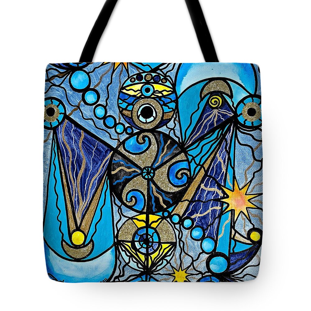 Vibration Tote Bag featuring the painting Sirius by Teal Eye Print Store