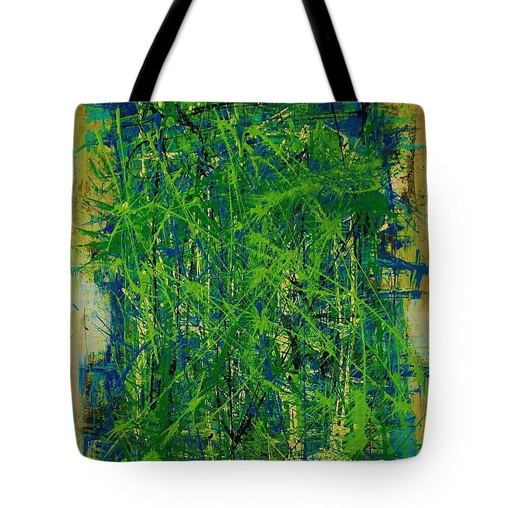 Pollack Tote Bag featuring the painting Six Degrees by Jean Cormier