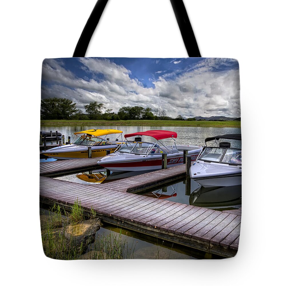 Boats Tote Bag featuring the photograph Ski Nautique by Debra and Dave Vanderlaan