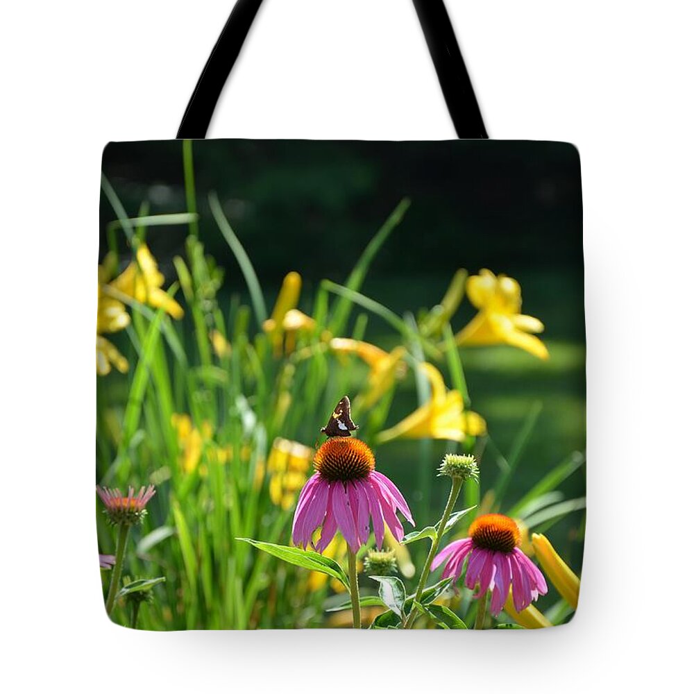Butterflies Tote Bag featuring the photograph Skipper in the Flowers by Kristin Hatt