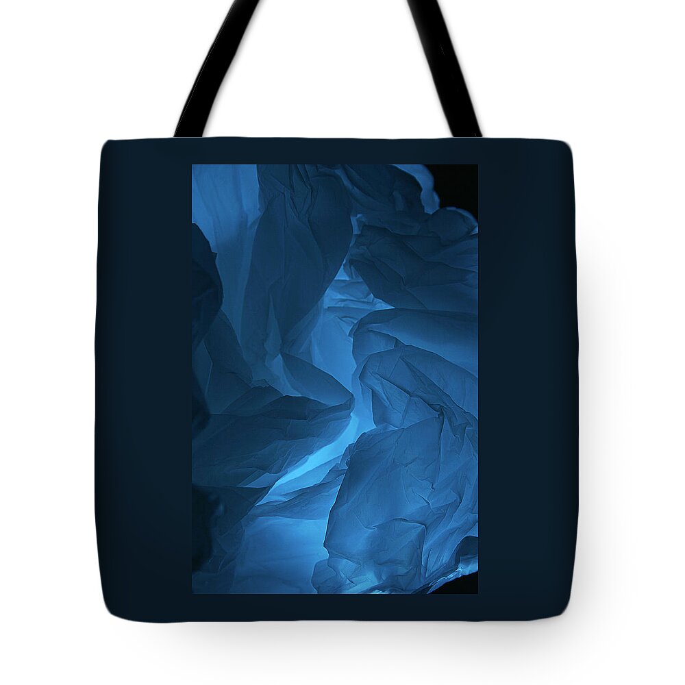 Abstract Tote Bag featuring the photograph SKC 0247 Mystery in Blue by Sunil Kapadia