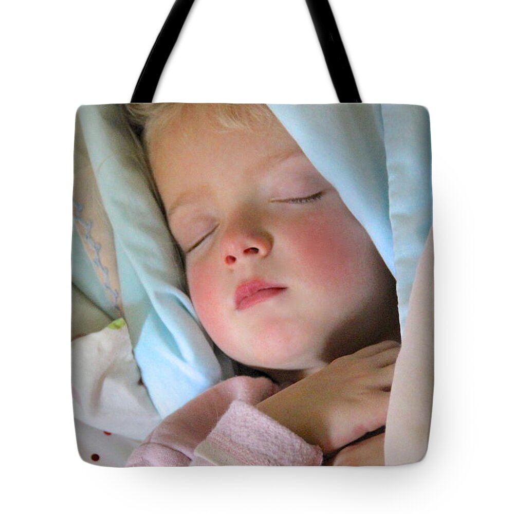 Children Tote Bag featuring the photograph Sleeping Angel by Suzanne Oesterling