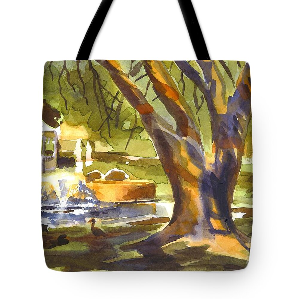 Sleepy Summers Morning Tote Bag featuring the painting Sleepy Summers Morning by Kip DeVore