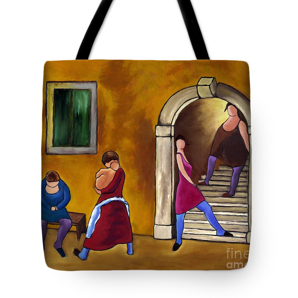 Mediterranean Art Tote Bag featuring the painting Slice Of Life by William Cain