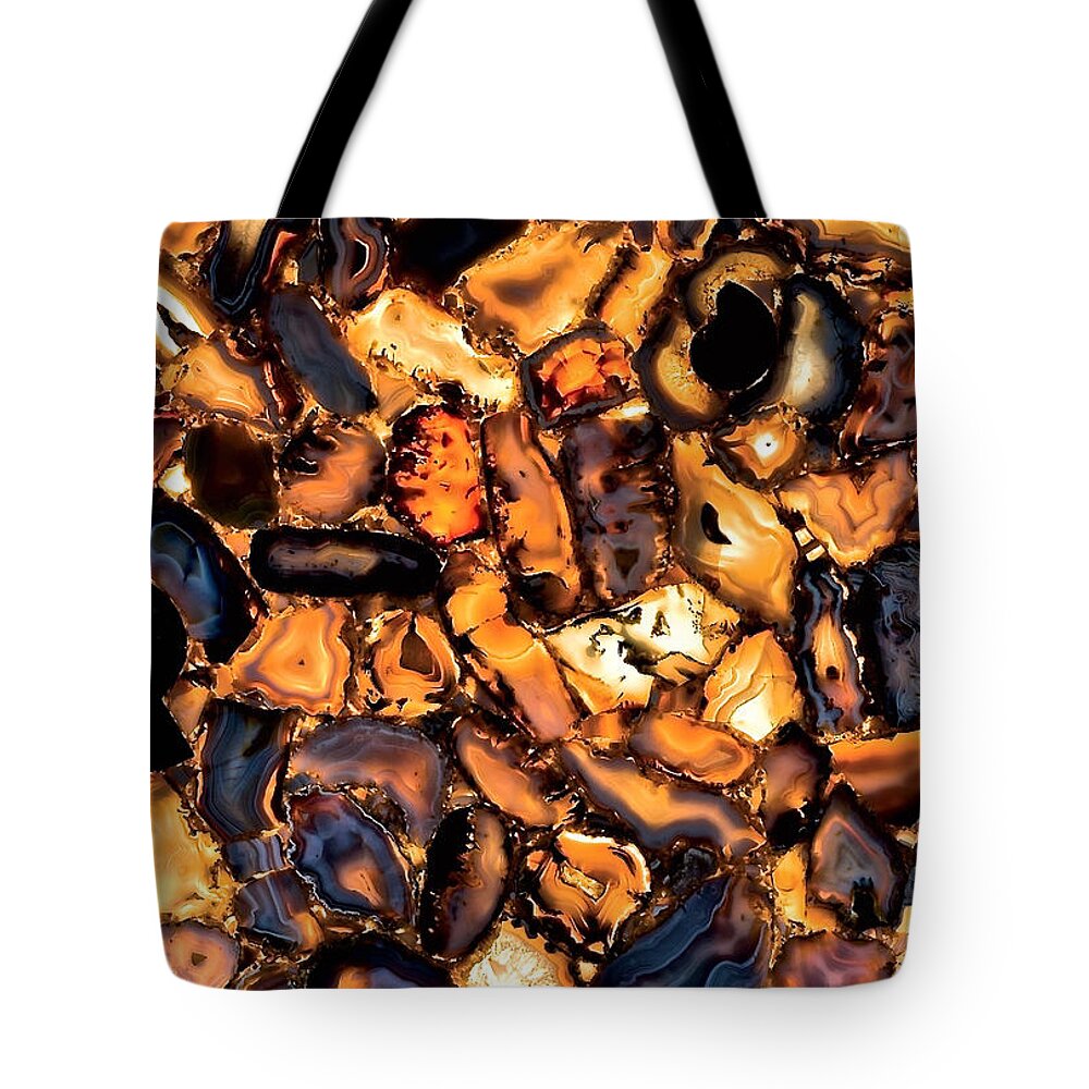 Photography Tote Bag featuring the photograph Sly Sliced Stone by Debra Amerson