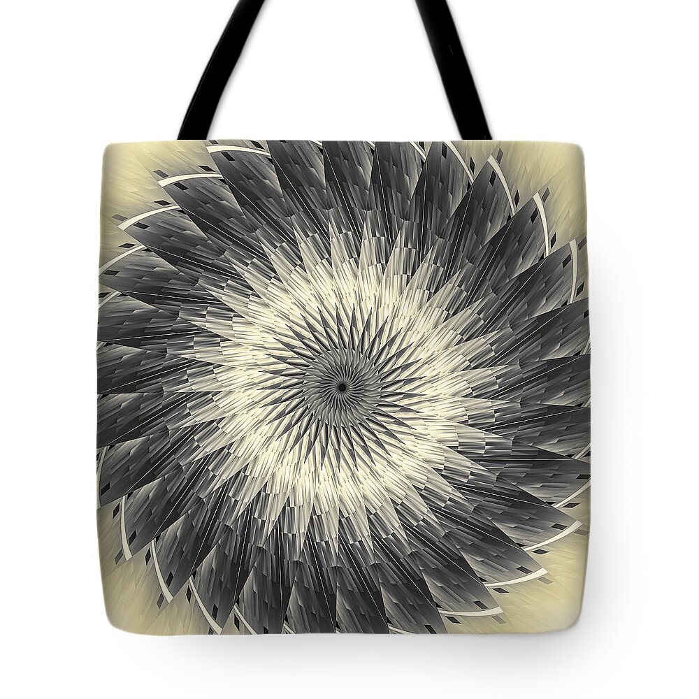 Abstract Tote Bag featuring the digital art Slices of Sepia by Carolyn Marshall