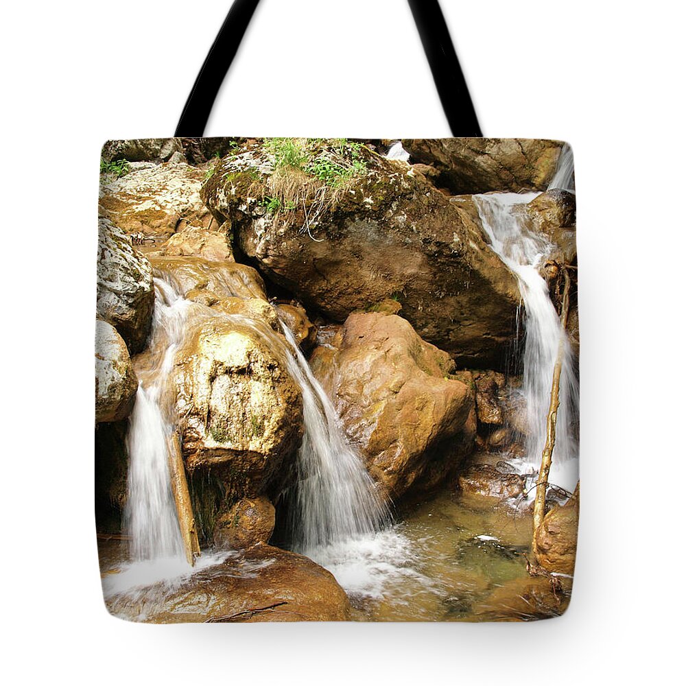 Scenics Tote Bag featuring the photograph Small Waterfalls by Goranstimac