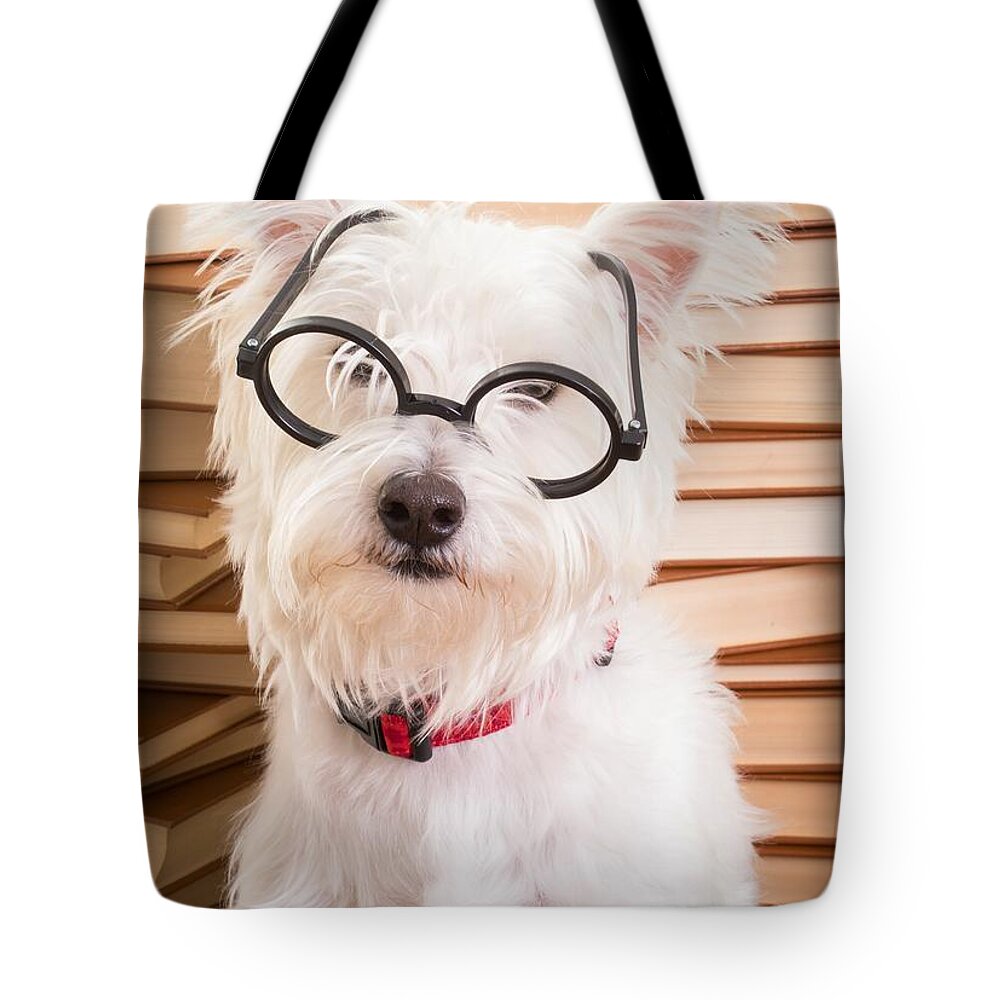 Westie Tote Bag featuring the photograph Smart Doggie by Edward Fielding