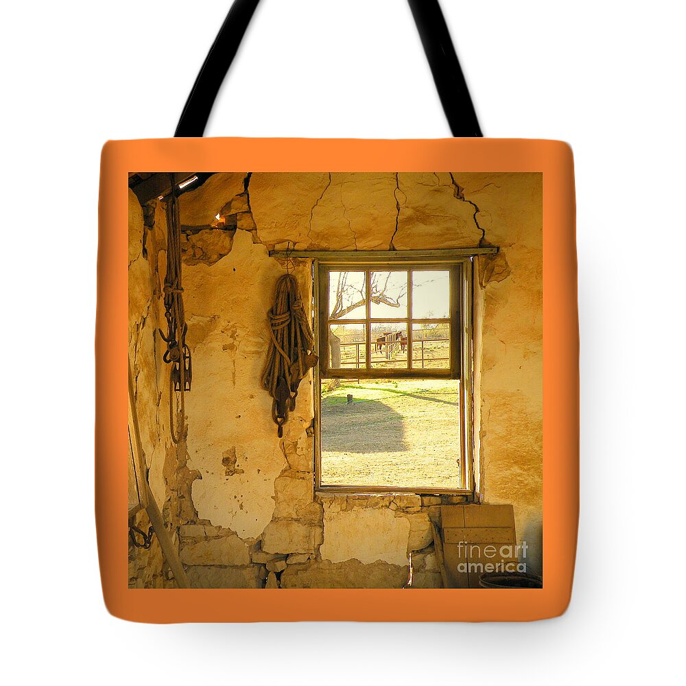 Window Framed Print Tote Bag featuring the photograph Smell Of Hay by Joe Pratt