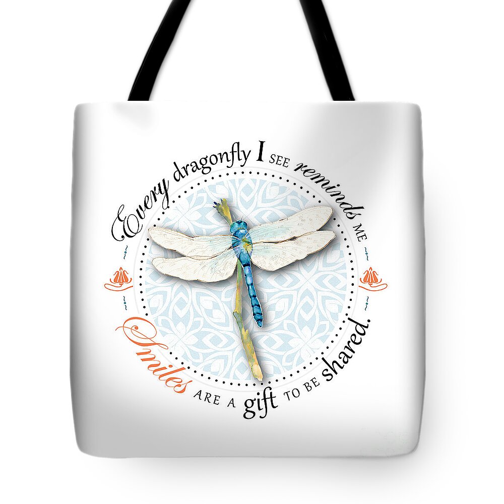 Blue Tote Bag featuring the painting Smiles are a gift to be shared by Amy Kirkpatrick
