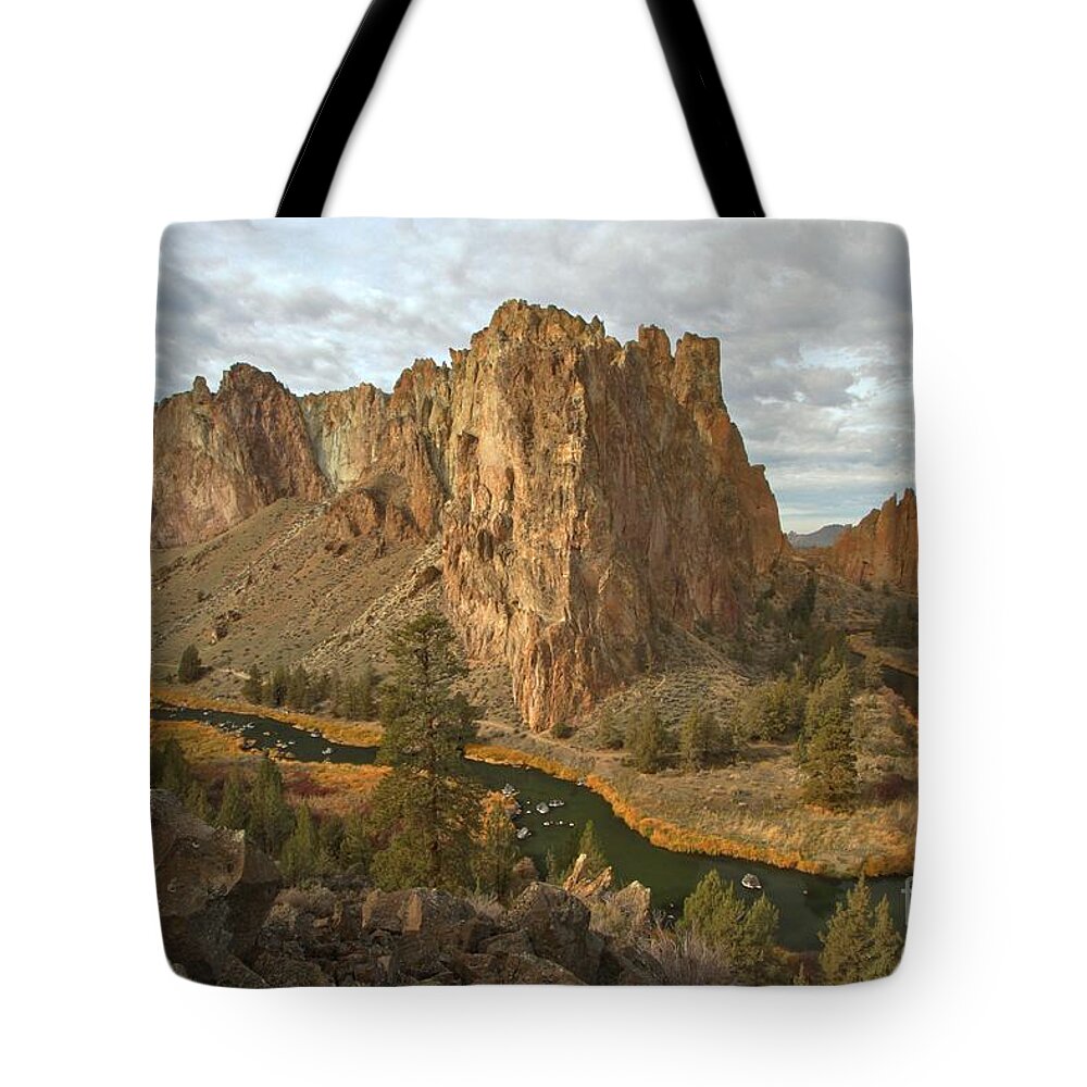 Smith Rock Tote Bag featuring the photograph Smith Rock by Adam Jewell