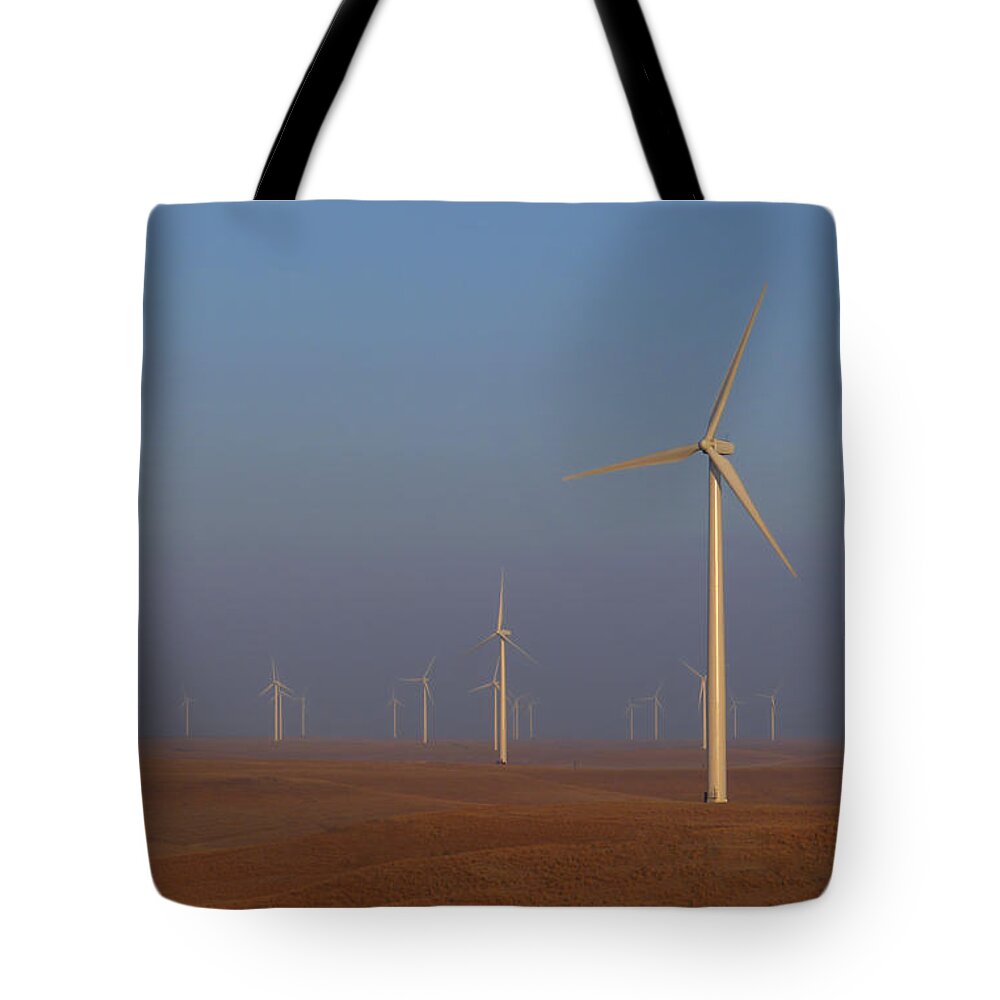 Smoky Hills Wind Project Tote Bag featuring the photograph Smoky Hills Wind Project by Ben Shields