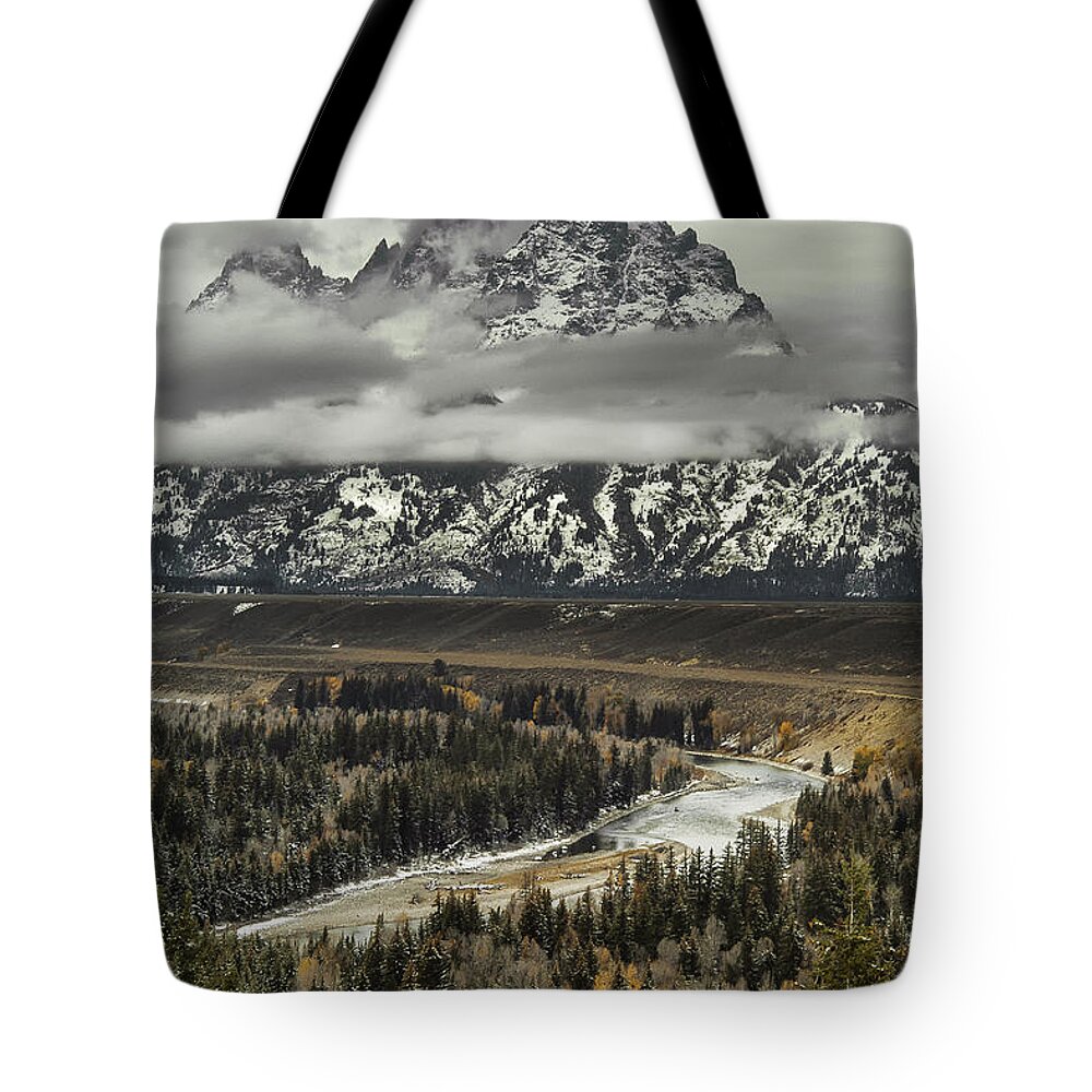 Lake Tote Bag featuring the photograph Snake River - Tetons by Erika Fawcett