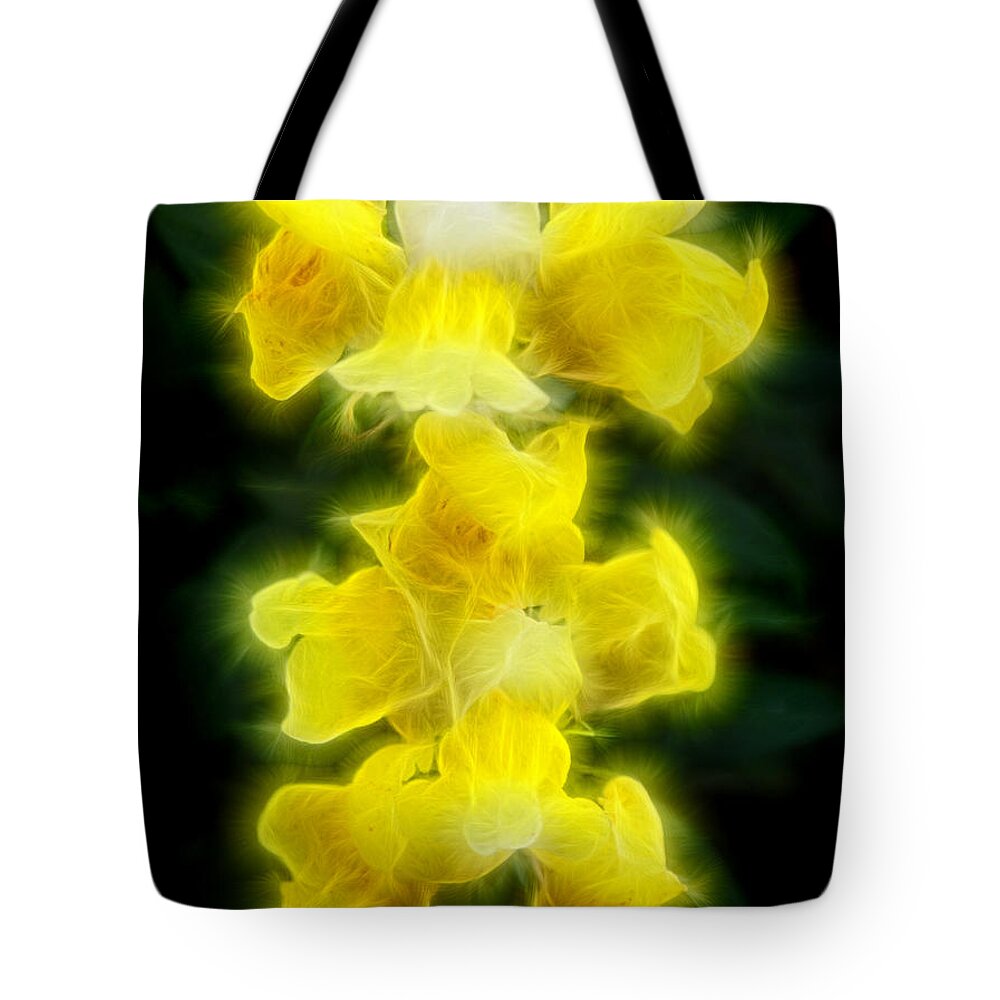Flower Tote Bag featuring the photograph Snappy Dragons by Lucy VanSwearingen