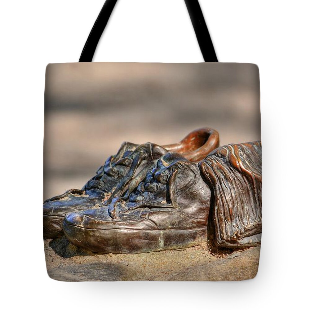 Sneakers Tote Bag featuring the photograph Sneakers And Socks by Kathy Baccari