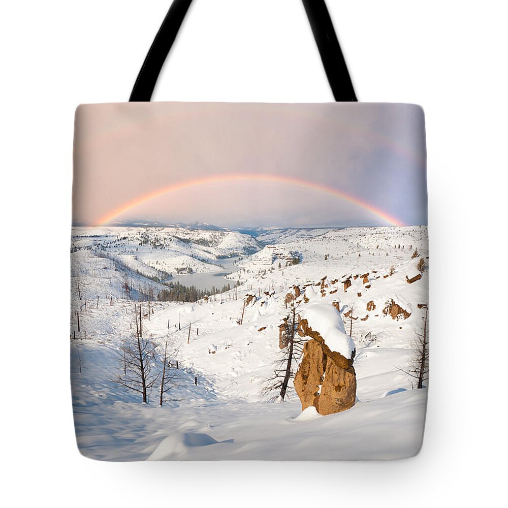 Oregon Tote Bag featuring the photograph Snow Capped Hoodoo's by Andrew Kumler