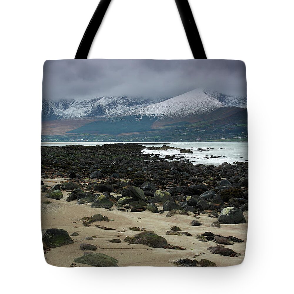 Snow Tote Bag featuring the photograph Snow Covered Mountains Near Fermoyle by Trish Punch / Design Pics
