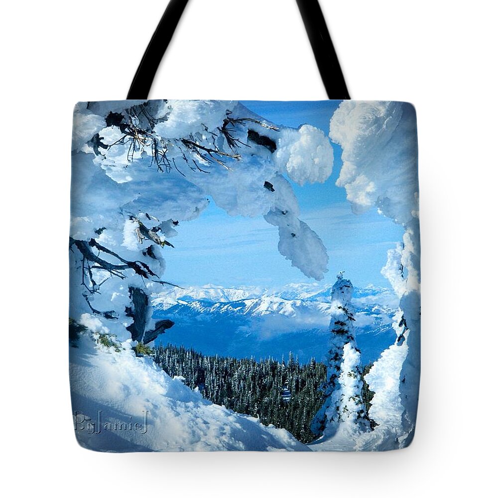Mission Ridge Tote Bag featuring the photograph Snow Heart by Jamie Johnson