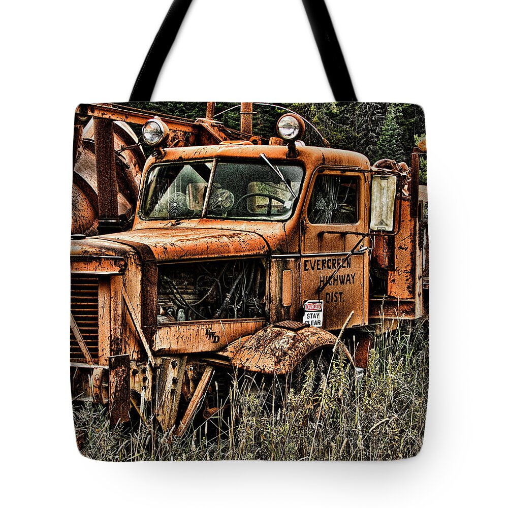 Snow Tote Bag featuring the photograph Snow Plow by Ron Roberts