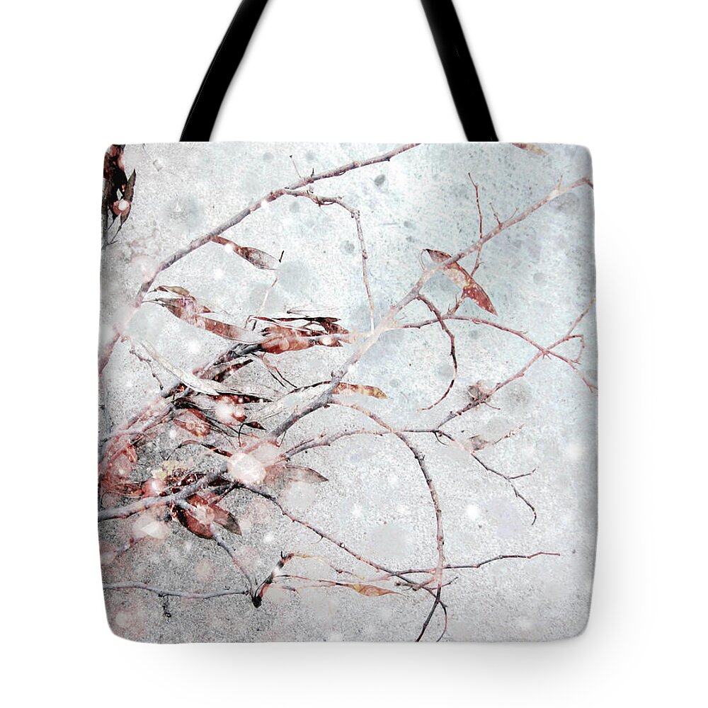 Snow Tote Bag featuring the photograph Snowfall on Branch by Ann Powell