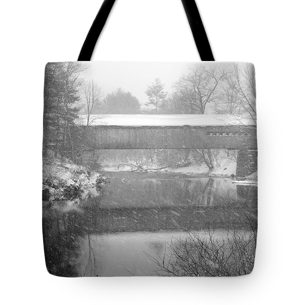 Coombs Tote Bag featuring the photograph Snowy Crossing by Luke Moore