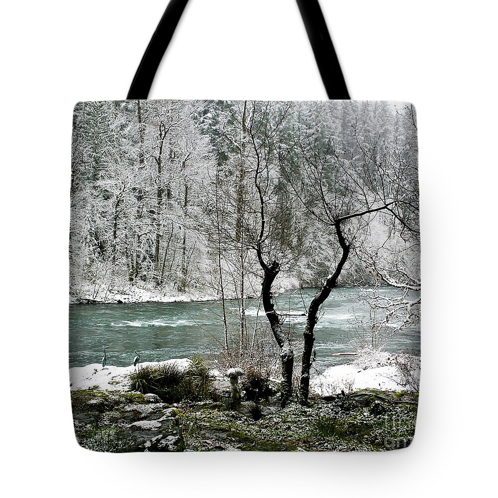 River Tote Bag featuring the photograph Snowy River and Bank by Belinda Greb