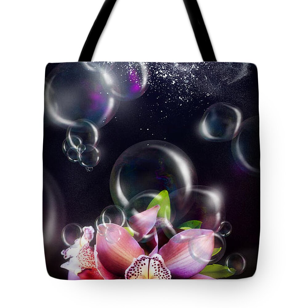 Soap Bubbles Tote Bag featuring the digital art Soap Bubbles by Alessandro Della Pietra