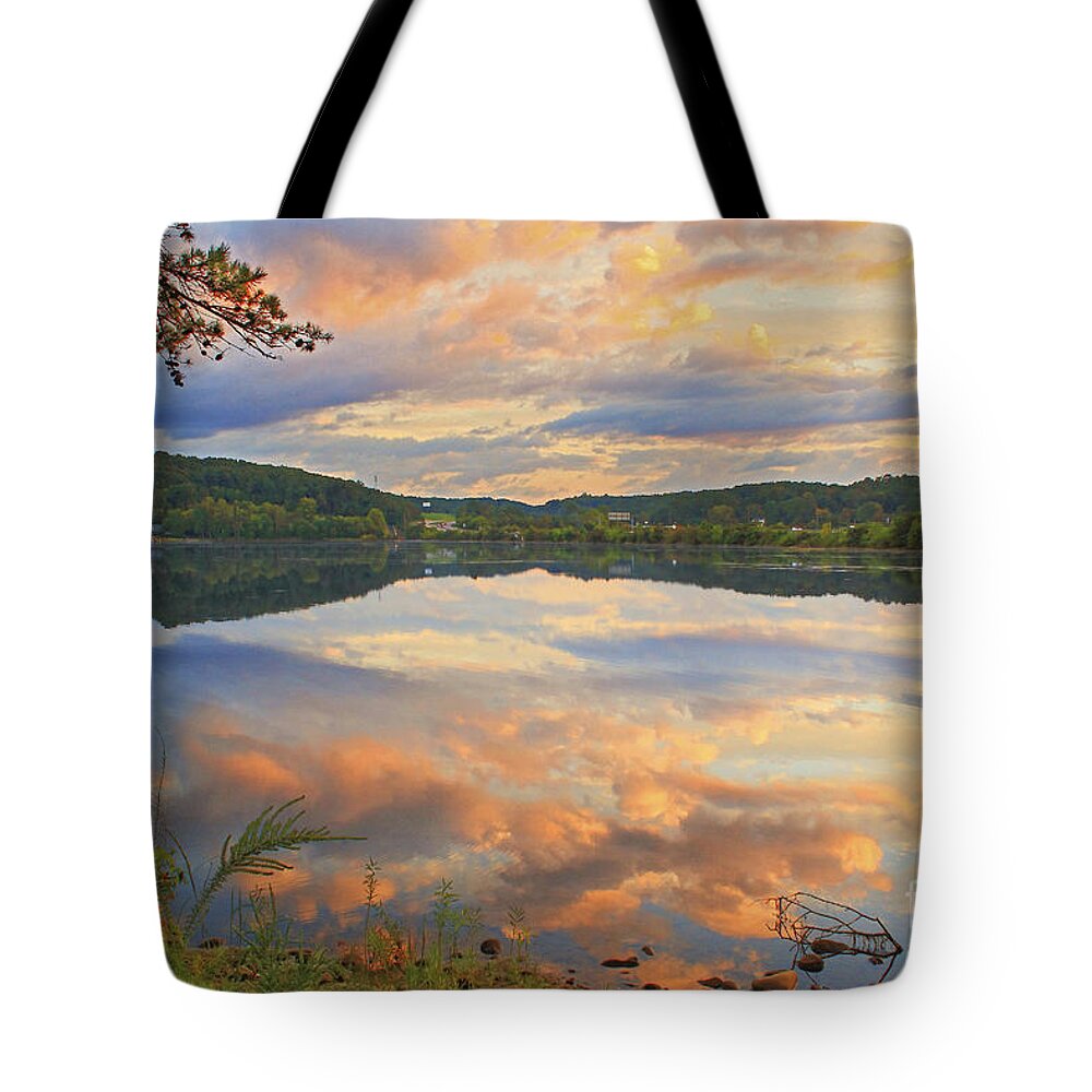 Trees Tote Bag featuring the photograph Soddy Lake by Geraldine DeBoer