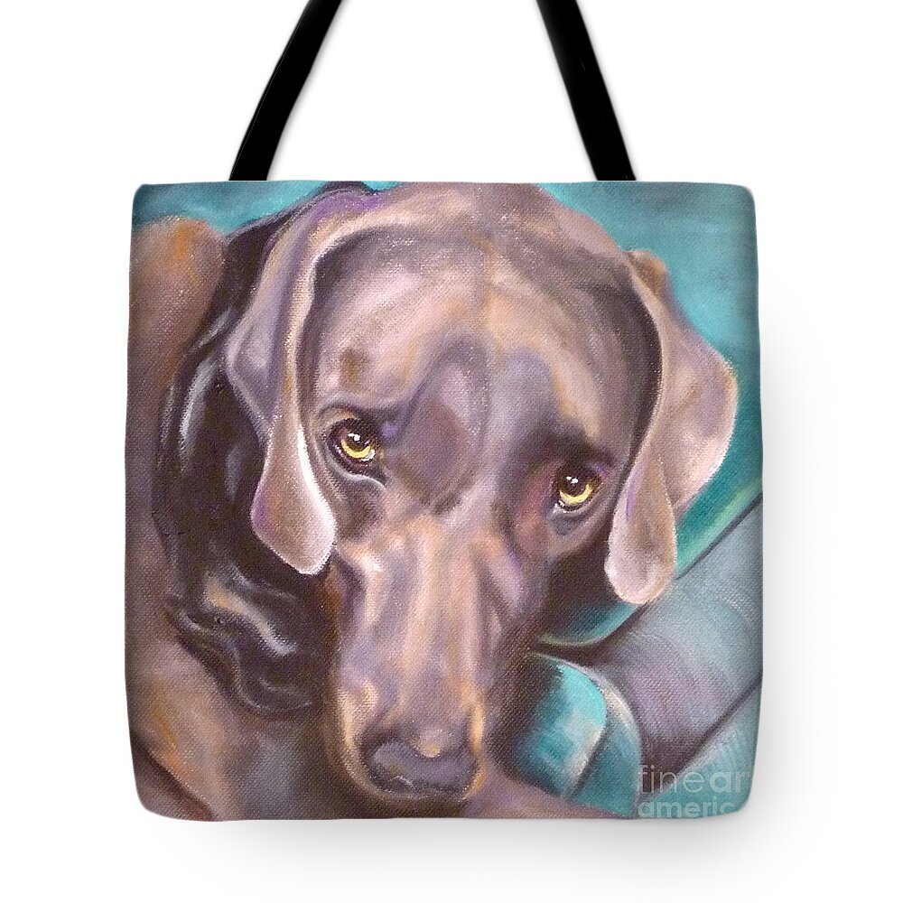Dog Tote Bag featuring the painting Sofa Serenade by Susan A Becker