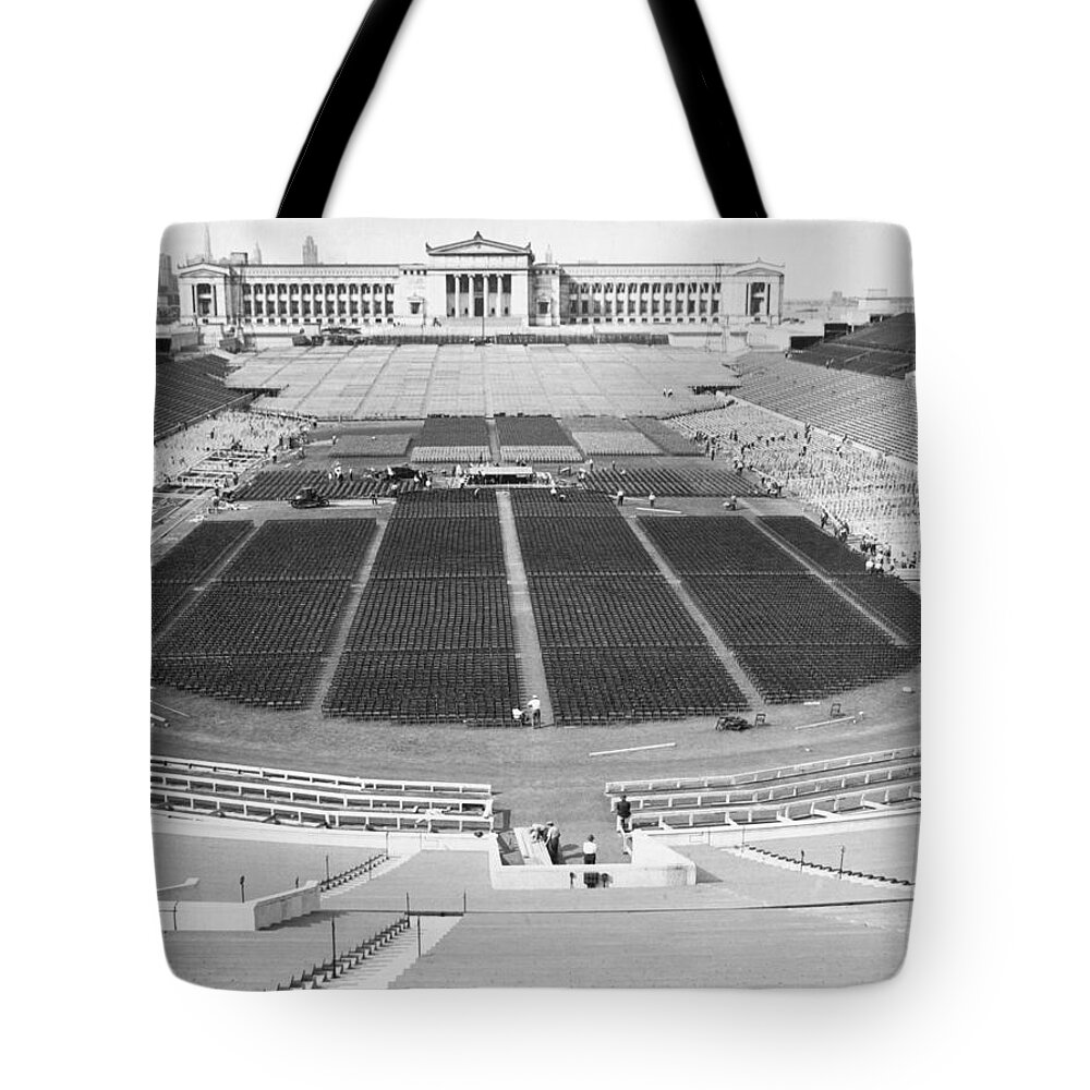 1927 Tote Bag featuring the photograph Soldier's Field Boxing Match by Underwood Archives