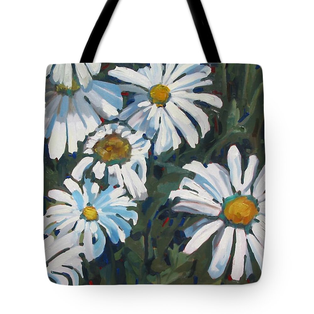Floral Tote Bag featuring the painting Some Are Daisies by Phil Chadwick