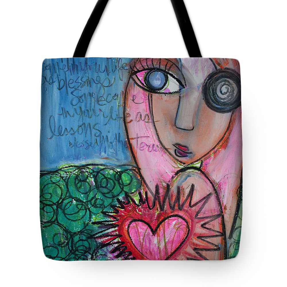 Mother Teresa Quote Tote Bag featuring the painting Some People by Laurie Maves ART