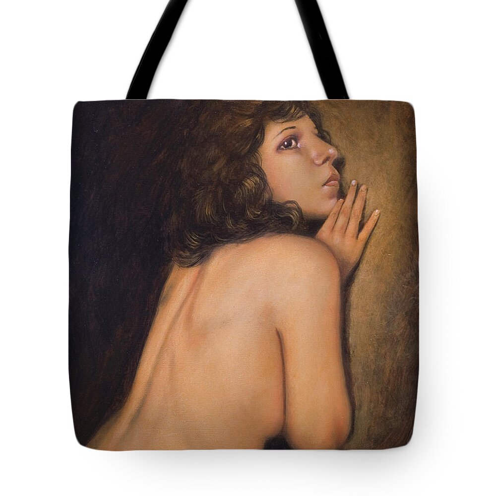 Paintings Tote Bag featuring the painting Someone else II by John Silver