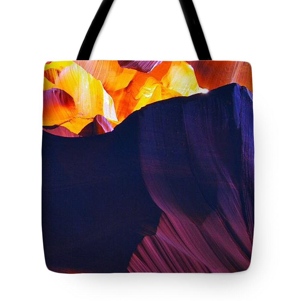Antelope Canyon Tote Bag featuring the photograph Somewhere in America Series - Antelope Canyon by Lilia S