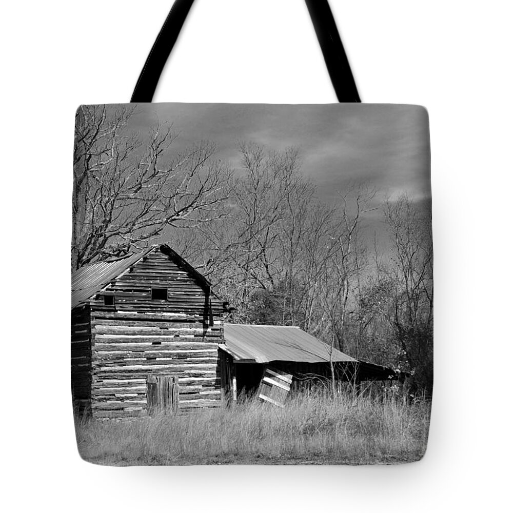 Tobacco Barn Tote Bag featuring the photograph Somewhere on Tobacco Road by Benanne Stiens