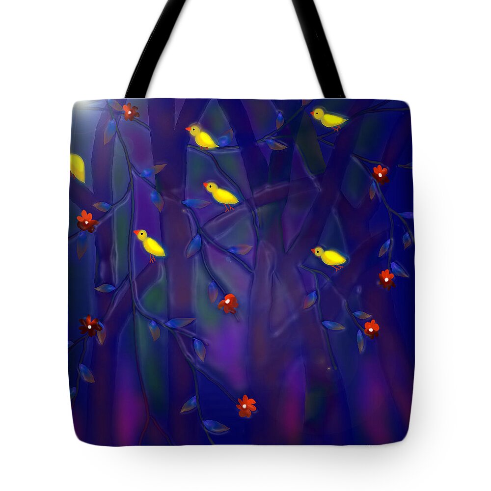 Bird Greeting Card Tote Bag featuring the digital art Sonata by Latha Gokuldas Panicker