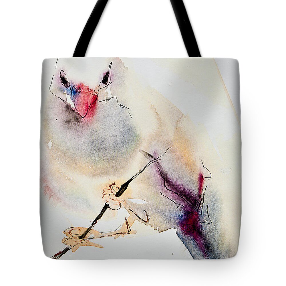 Bird Tote Bag featuring the painting Song Bird by Jani Freimann