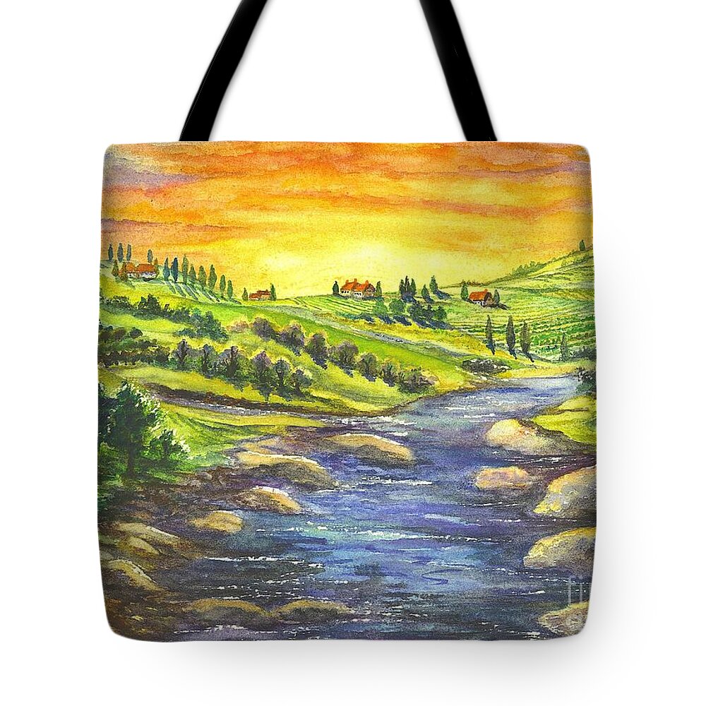 Villa Tote Bag featuring the painting Sonoma Country by Carol Wisniewski
