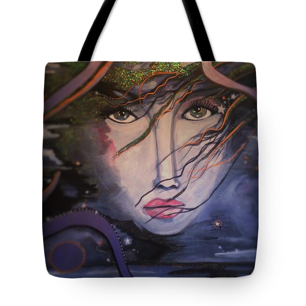 Face Tote Bag featuring the painting Soul Speak by Tracy Mcdurmon