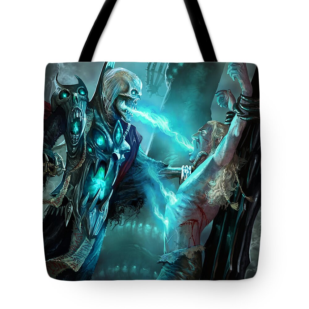 Lich Tote Bag featuring the digital art Soulfeeder by Ryan Barger