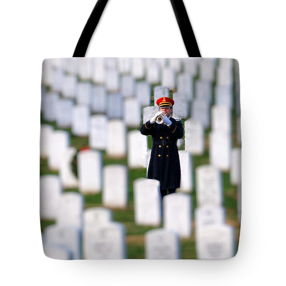 Funeral Tote Bag featuring the photograph Sounding Taps by David Kay