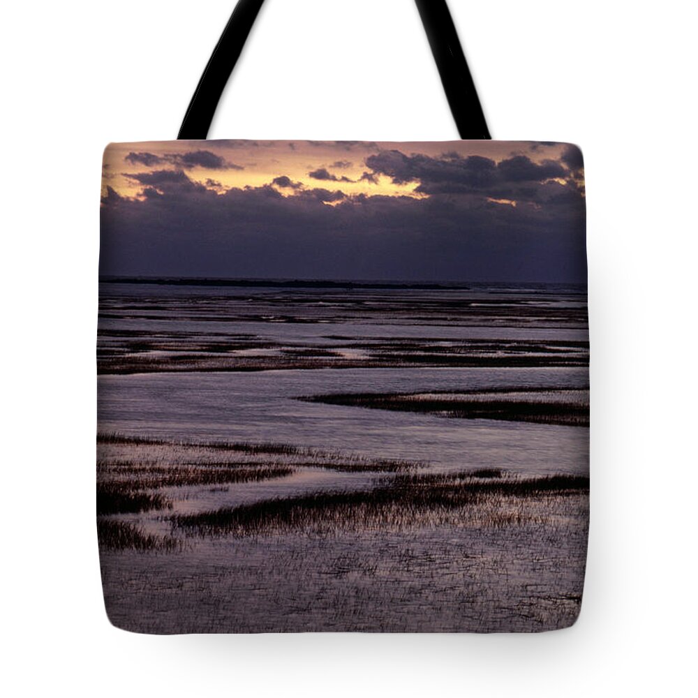 North Inlet Tote Bag featuring the photograph South Carolina Marsh At Sunrise by Larry Cameron