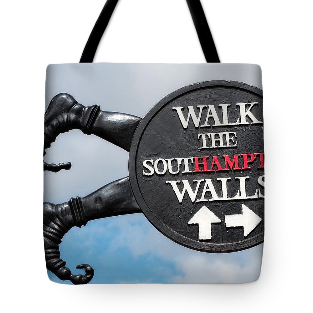 Sign Tote Bag featuring the photograph Southampton by Shirley Mitchell